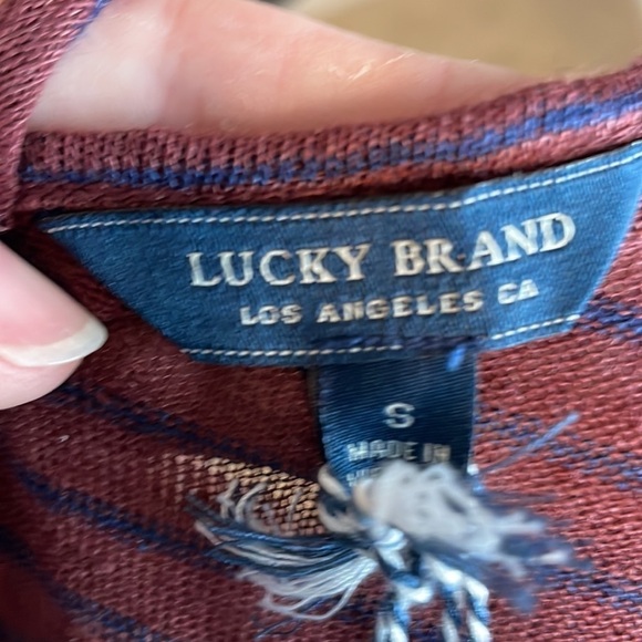 Lucky Brand Striped Long Sleeve Top V Neck Criss‎ Cross Back Blouse Small - Picture 4 of 7